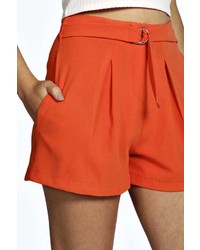Boohoo Hayden High Waisted D Ring Detail Formal Shorts | Where to ...