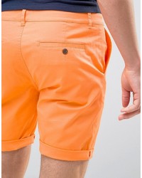 Asos Slim Chino Shorts In Bright Orange