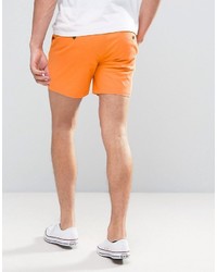 Asos Slim Shorter Chino Shorts In Bright Orange