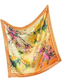 Laura Biagiotti Floral Print Twill Silk Square Scarf