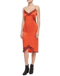 Orange Silk Sheath Dress