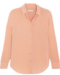 Equipment Essential Silk Crepe De Chine Shirt Orange