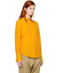 Studio Nicholson Orange Silk Catch Shirt