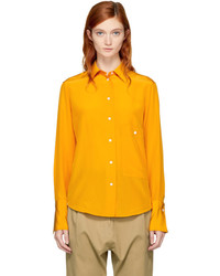 Studio Nicholson Orange Silk Catch Shirt