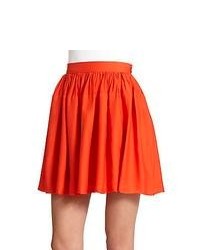 10 Crosby Derek Lam Gathered Silk Skirt Fiesta Orange