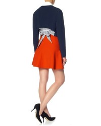 Carven Bright Orange Wool Skirt
