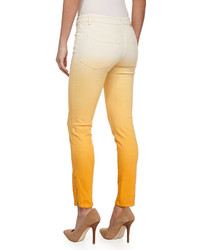Stella McCartney Ombre Skinny Jeans W Zipper Cuffs Orange