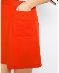 Asos Collection A Line Linen Skirt With Pocket Detail