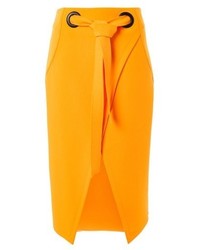 Topshop Grommet Wrap Midi Skirt