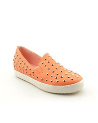 Wanted Breezy Orange Leather Sneakers Shoes