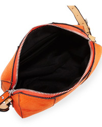 Neiman Marcus Snake Embossed Crossbody Bag Orange