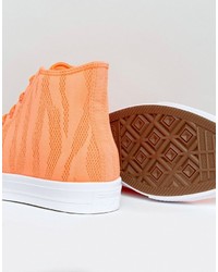 Converse Chuck Taylor All Star Ii Hi Sneakers In Orange Knit 155492c