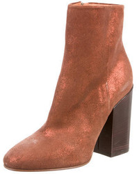 Dries Van Noten Glitter Accented Suede Ankle Boots