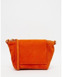 Asos Collection Festival Suede Cross Body Bag With Square Flap