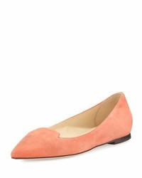 Orange Suede Ballerina Shoes