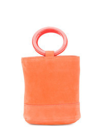 Orange Suede Bucket Bag