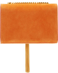 Saint Laurent Orange Suede Small Monogram Bag