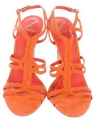 Brian Atwood B Suede Caged Sandals