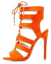 Charlotte Russe Qupid Caged Lace Up Sandals