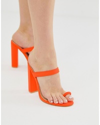 SIMMI Shoes Simmi Hailee Neon Orange Toe Loop Sandals