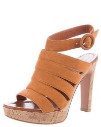 Gianvito Rossi Suede Caged Sandals