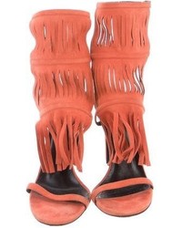 Gucci Suede Fringe Sandals