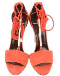 Pierre Hardy Suede Lace Up Sandals W Tags