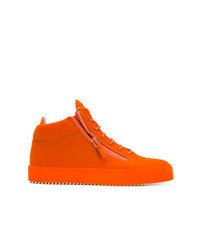 Orange Suede High Top Sneakers