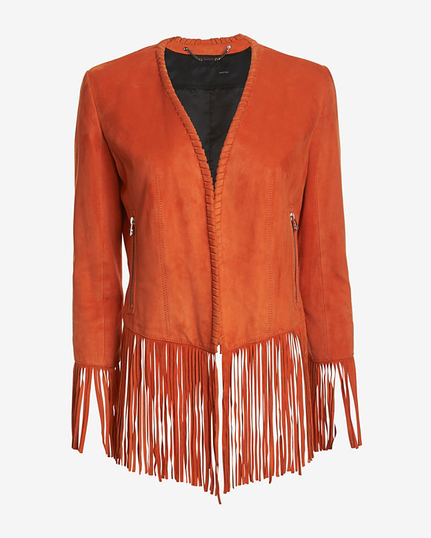 orange fringe jacket