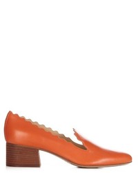 Chloé Chlo Lauren Scallop Edged Suede Loafers