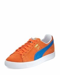 Puma Clyde Suede Low Top Sneaker Orangeblue