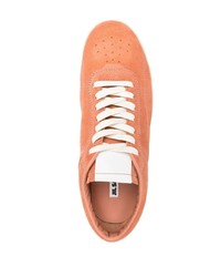 Jil Sander Embossed Logo Lace Up Sneakers
