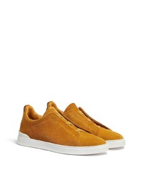 Zegna Lace Up Suede Sneakers