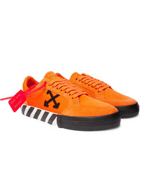 Off-White Suede And Canvas Sneakers