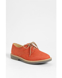 Orange Suede Oxford Shoes