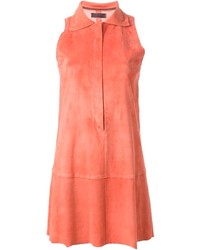 Stouls Contrast Collar Suede Dress