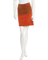 Orange Suede Skirt