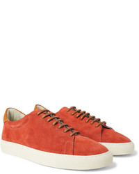 Richard James Paragon Leather Trimmed Suede Sneakers