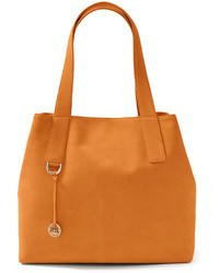 Orange Suede Tote Bag