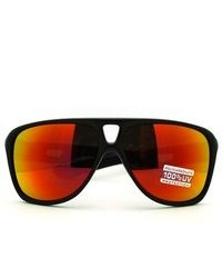 106Shades Revo Lens Oversized Rectangular Turbo Racer Retro Plastic Sunglasses Black Orange