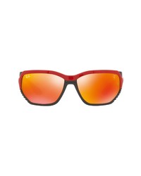Ray-Ban 61mm Rectangular Sunglasses In Red On Blackbrown At Nordstrom