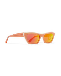 Acne Studios Azalt Embellished Cat Eye Acetate Mirrored Sunglasses
