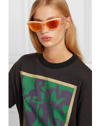 Acne Studios Azalt Embellished Cat Eye Acetate Mirrored Sunglasses