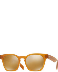 Oliver Peoples Byredo Square Mirrored Sunglasses Orange