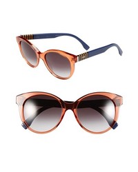 Fendi 53mm Retro Sunglasses Transparent Orange One Size