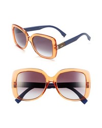 Fendi 55mm Retro Sunglasses Transparent Orange One Size