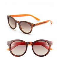Gucci 51mm Round Sunglasses Havana Orange One Size