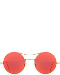 Kyme Ros Round Mirror Sunglasses Goldorange