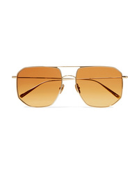 Kaleos La Motta Aviator Style Gold Tone Sunglasses