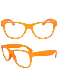 MLC Eyewear Stylish Wayfarer Sunglasses Orange Frame Clear Lenses For And